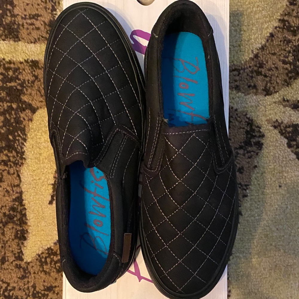 Blowfish Black Quilted Slip-On Shoes